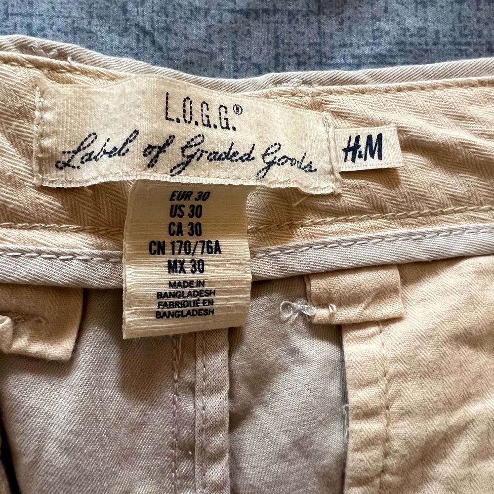 H & M Slim fit 30W tan pant